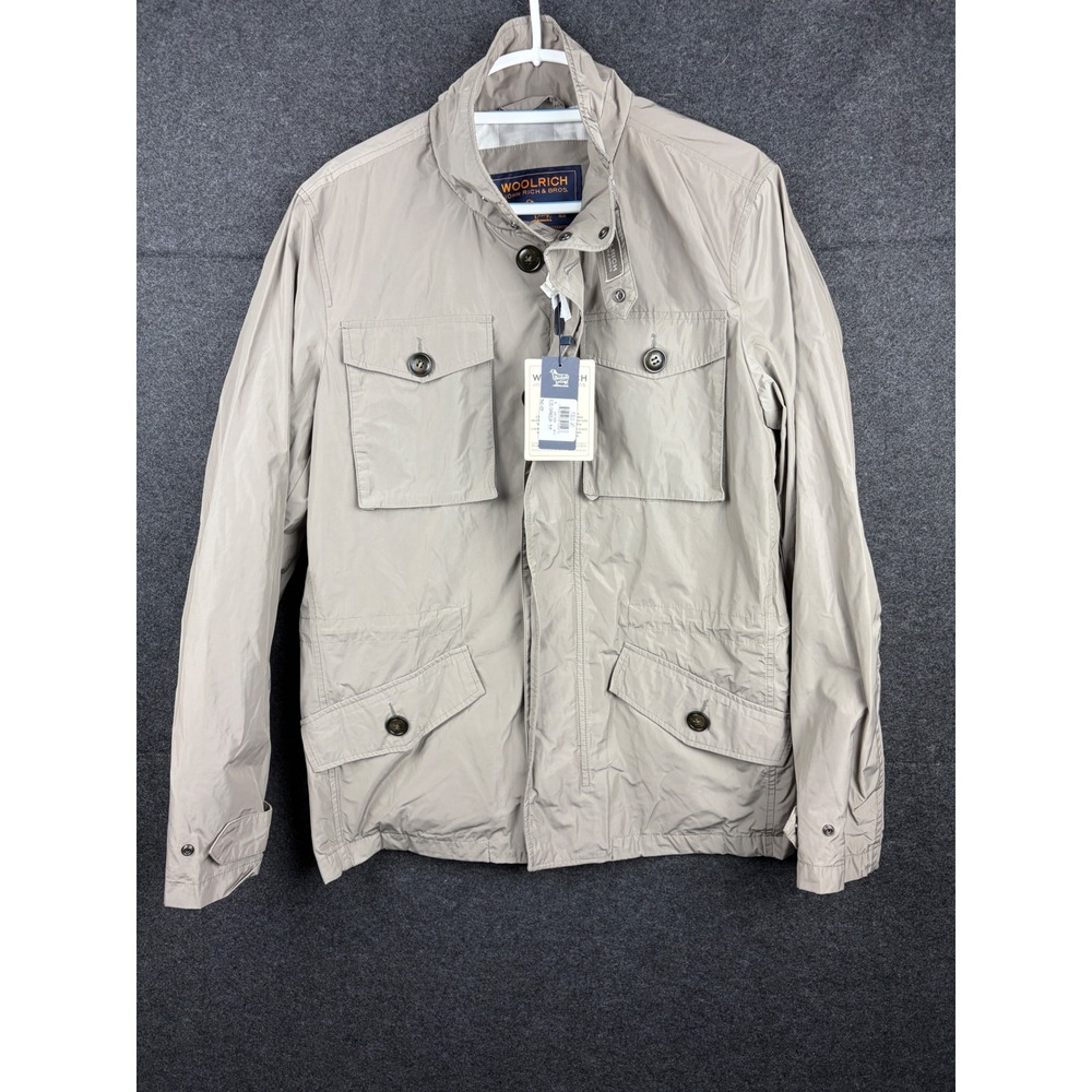 Woolrich John Rich & Bros Military Field Jacket Beige Mens M WS1066 NWT